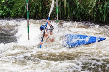 White water kayaking clipart