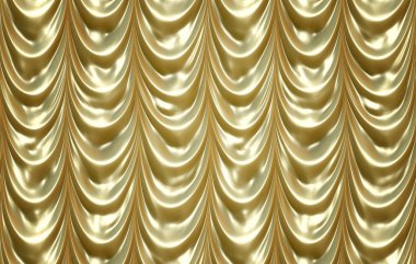 Luxurious golden curtains clipart