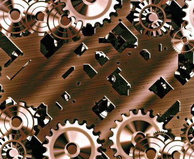 Steampunk cogs and gears clipart