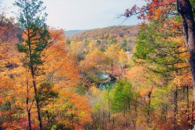 Alley spring mill house in fall clipart