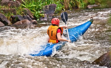 White water kayaking clipart