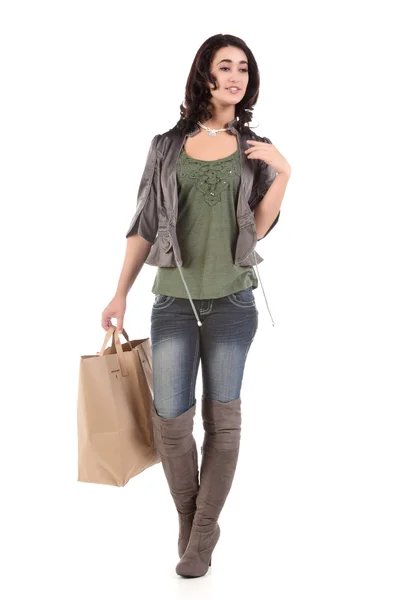 Young woman with shopping — Stock Photo, Image