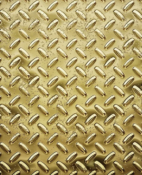 Gold tread or diamond plate — Stock Photo, Image