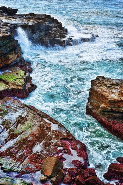 stock image Ocean waves on rocks