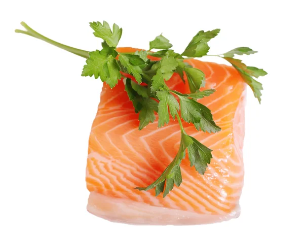 Filetto di salmone e prezzemolo . — Foto Stock