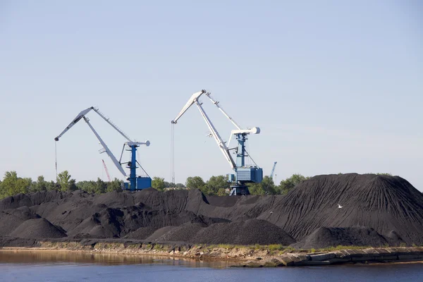 stock image Cranes and coal.