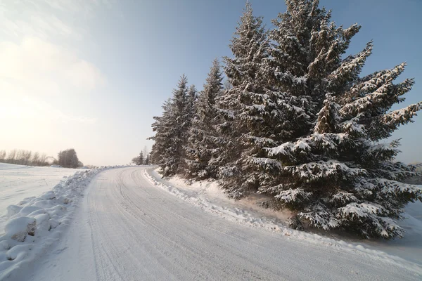 Estrada de inverno. — Fotografia de Stock