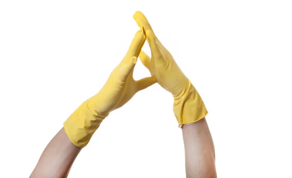 Yellow gloves. — Stock Photo, Image