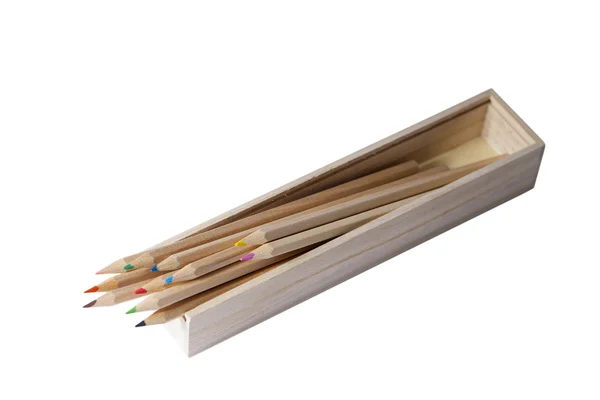 Color pencils in box.. — Stock Photo, Image