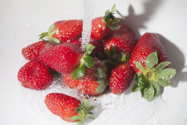 stock image Strawberries and water.