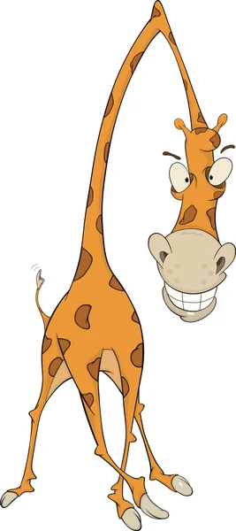 Cheerful giraffe. Cartoon — Stock Vector