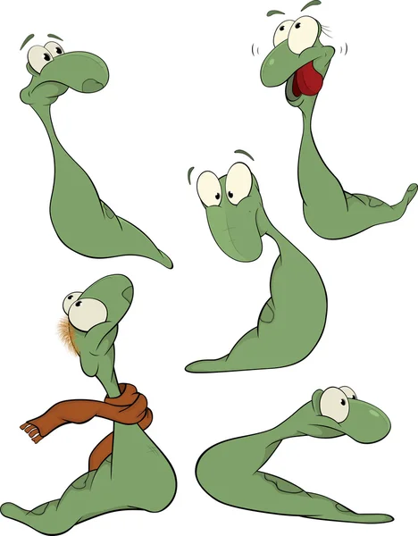 Green worm .Clip-art. Cartoon — Stock Vector