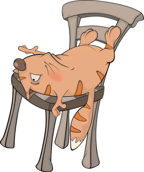 Katze auf einem Stuhl. Karikatur — Stockvektor