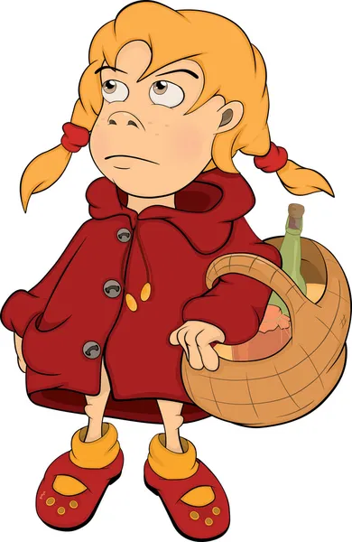 Little Red Riding Hood. Cartoon — Stock Vector