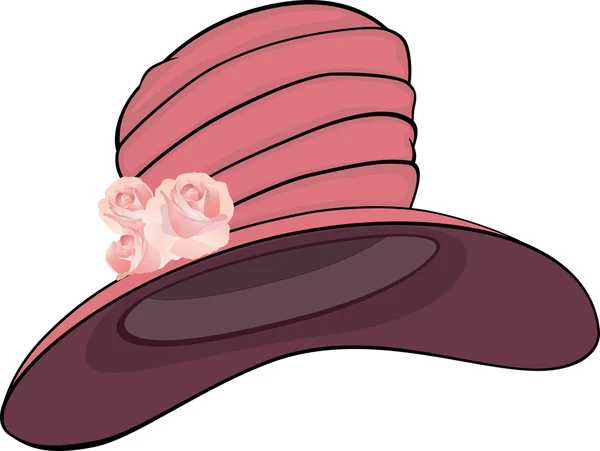 Sombrero con rosas — Archivo Imágenes Vectoriales