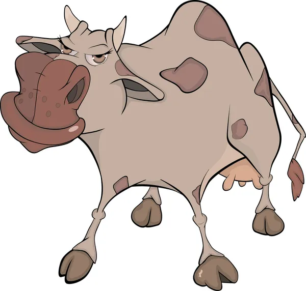 性格开朗的母牛。卡通 — 图库矢量图片