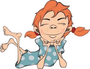 The little girl. Cartoon clipart