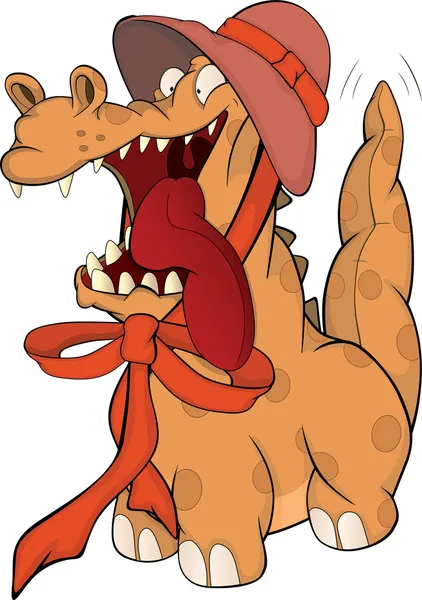 Glada ojämn dragon, krokodil. Cartoon — Stock vektor