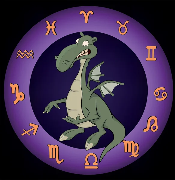 Signes du zodiaque. Un dragon — Image vectorielle