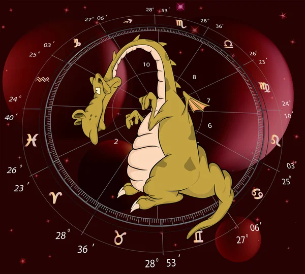 Zodiac signs. A dragon — Stock Vector