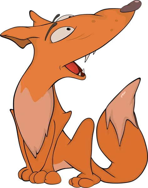 Red fox. Cartoon — Stock vektor
