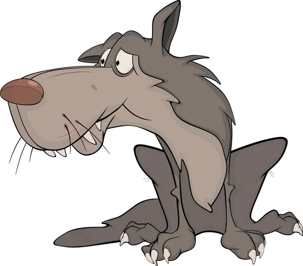 Wolf. Cartoon — Stockvector