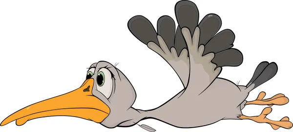Cigogne. Caricature — Image vectorielle