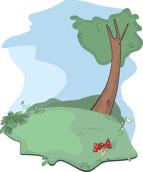 Paisaje forestal. Caricatura — Vector de stock