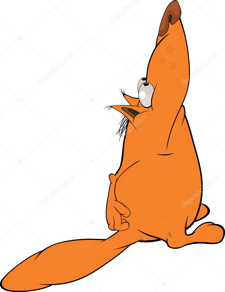 Red fox . Cartoon
