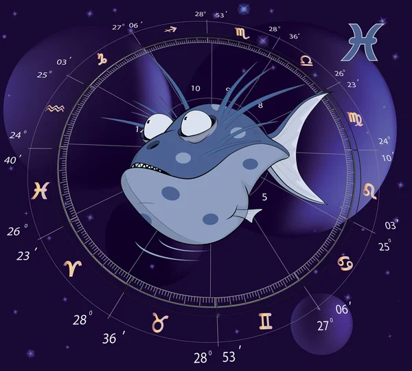 Pisces Zodiac Sign. Fish — Stock Vector