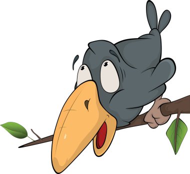 Raven. Cartoon clipart