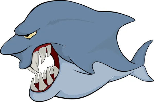 상어입니다. 만화 — 스톡 벡터