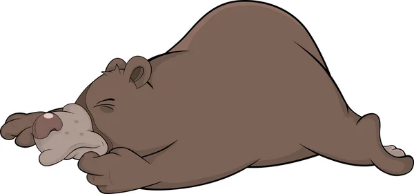 ヒグマに眠っています。漫画 — ストックベクタ
