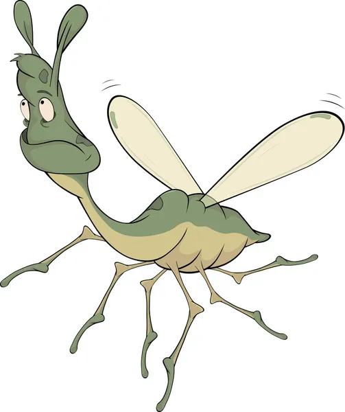 Lilla gröna mosquito.cartoon — Stock vektor