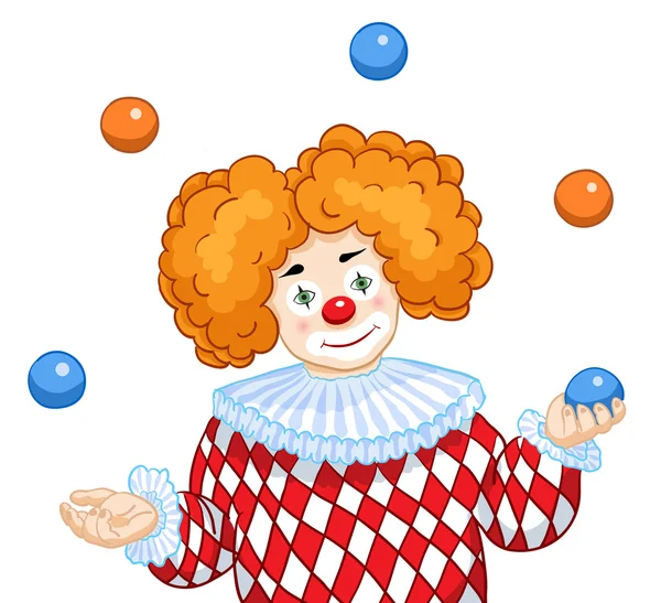 Ein jonglierender Clown — Stockvektor