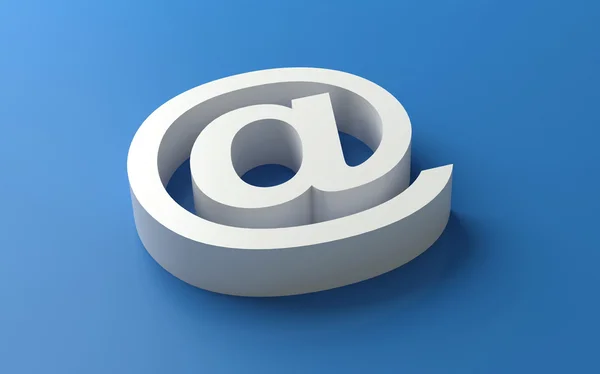 3D e-mail biały symbol — Zdjęcie stockowe