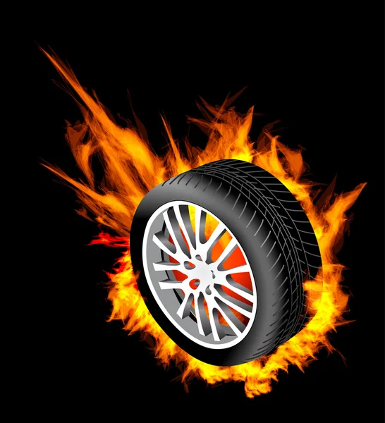 Roda de queima — Vetor de Stock