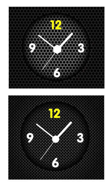 Metal arka plan ile modern masa saati — Stok Vektör