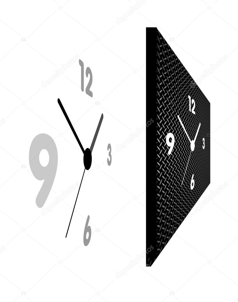 Clock in perspective view