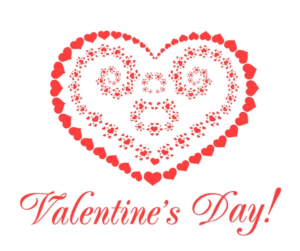 Aftelkalender voor Valentijnsdag vector achtergrond met hart — Stockvector