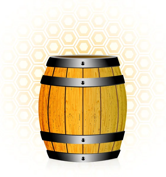 Деревянная бочка с медом — стоковый вектор