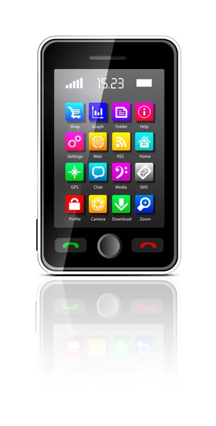 Touchscreen smartphone — Stockvector