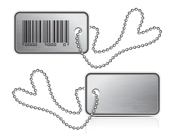 Metallic tag and chain — Stock Vector