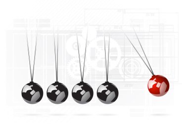 Newton's cradle concept clipart