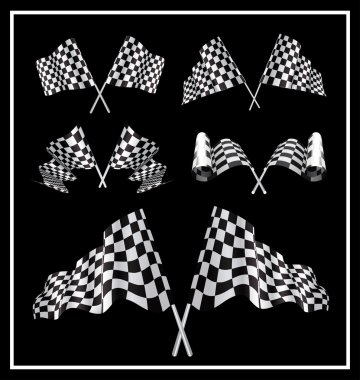 Checkered Flags set clipart