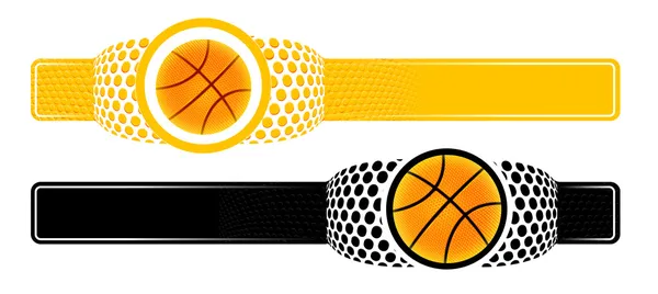Bannière publicitaire de basket-ball — Image vectorielle