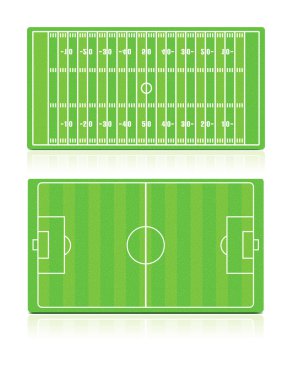 Sport Fields set with grass clipart