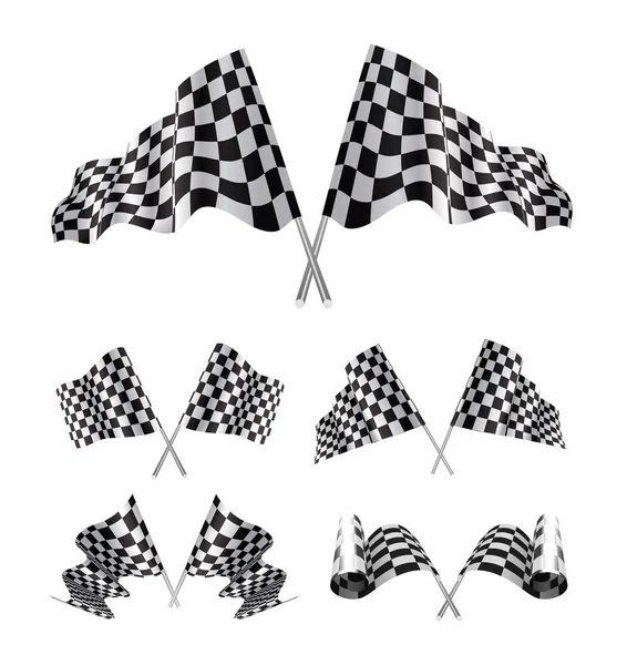 Checkered Flags set — Stock Vector