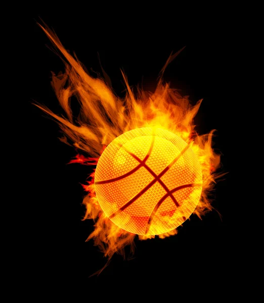 Basket boll i brand — Stock vektor