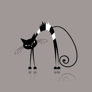 Angry striped cat for your design clipart